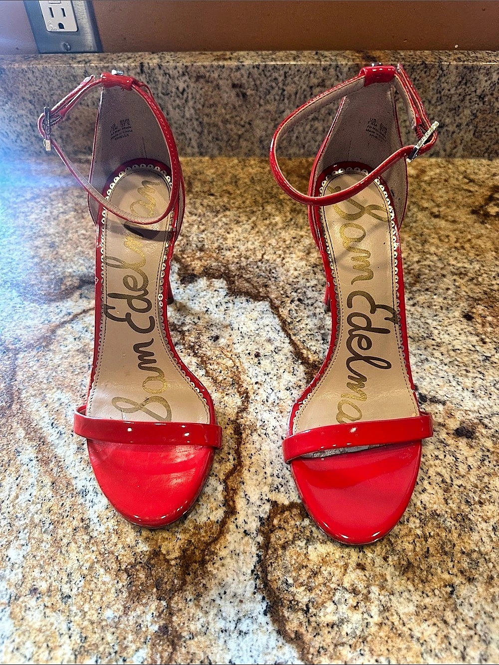 Sam Edelman Patti Ankle Strap Sandal Red US 7.5